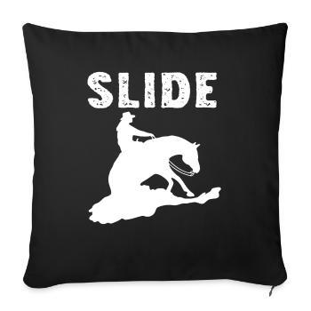 Sliding Stop Western Riding Reining Gift - Sofa pillowcase 17,3'' x 17,3'' (45 x 45 cm) - black - Front