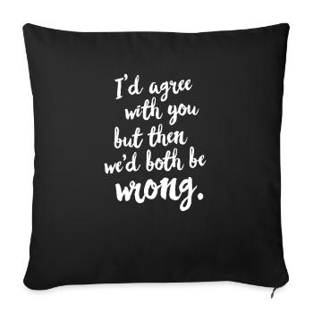 Smart ass know-it-all funny saying - Sofa pillowcase 17,3'' x 17,3'' (45 x 45 cm) - black - Front