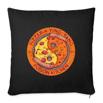 Pizzeria Pizza Ying Yang Fusion Kitchen - Housse de coussin décorative 45 x 45 cm - noir - Devant
