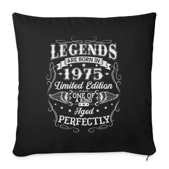 Né en 1975 45e anniversaire 45 ans de légendes - Housse de coussin décorative 45 x 45 cm - noir - Devant
