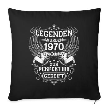 Born in 1970 born in 1970 birthday gift - Sofa pillowcase 17,3'' x 17,3'' (45 x 45 cm) - black - Front