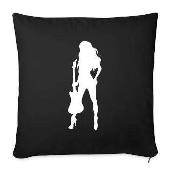 Hot rock girl design for female rock music fans - Sofa pillowcase 17,3'' x 17,3'' (45 x 45 cm) - black - Front