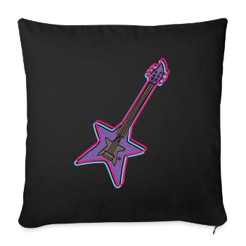 Conception de guitare électrique rock pour les amateurs de musique rock - Housse de coussin décorative 45 x 45 cm - noir - Devant