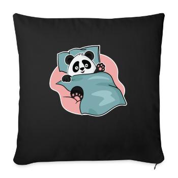 Sleeping panda design for panda bear fans - Sofa pillowcase 17,3'' x 17,3'' (45 x 45 cm) - black - Front