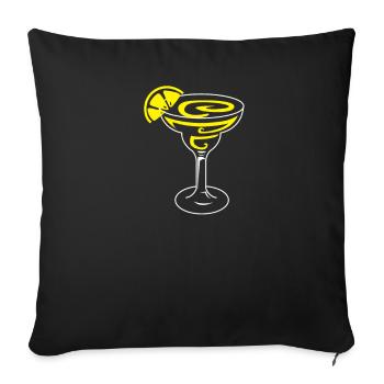 Conception de cocktail au citron Margarita pour les fans de tequila - Housse de coussin décorative 45 x 45 cm - noir - Devant