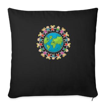 Earth Humans for environmental fans - Sofa pillowcase 17,3'' x 17,3'' (45 x 45 cm) - black - Front