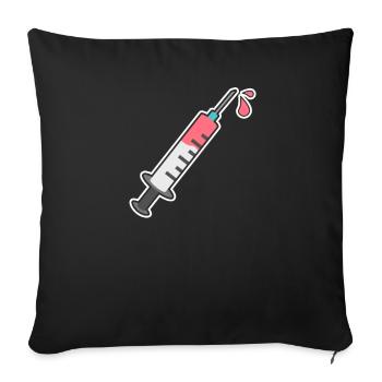 Syringe design for people who are in the hospital - Sofa pillowcase 17,3'' x 17,3'' (45 x 45 cm) - black - Front