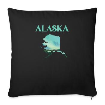 Aménagement paysager de l'Alaska pour les amoureux de l'Alaska - Housse de coussin décorative 45 x 45 cm - noir - Devant