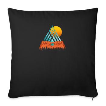 Conception de roche de montagne pour les amoureux de la nature - Housse de coussin décorative 45 x 45 cm - noir - Devant
