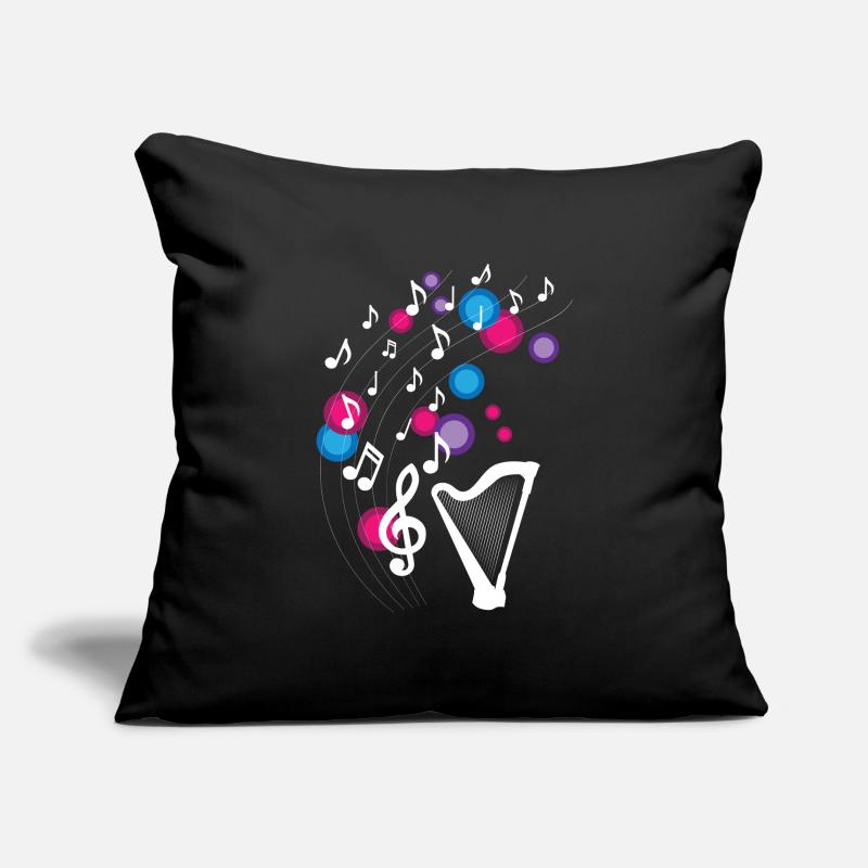 Conception de notes de musique de harpe pour musiciens de harpe Housse de coussin décorative 45 x 45 cm