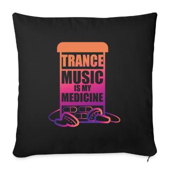 Trance Music is my medical design for - Sofa pillowcase 17,3'' x 17,3'' (45 x 45 cm) - black - Front