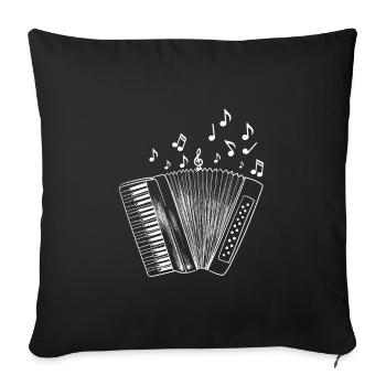 Akkordeon Music Note Design für Musikakordeonist - Sofakissenbezug 45 x 45 cm - Schwarz - Vorne