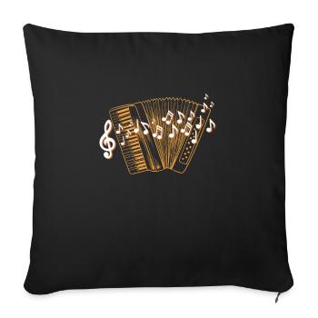 Conception de note de musique d'accordéon pour accordéoniste de musique - Housse de coussin décorative 45 x 45 cm - noir - Devant