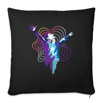Trance DJ Man Design für Trance-Musik-Fans - Sofakissenbezug 45 x 45 cm - Schwarz - Vorne