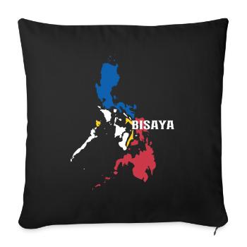 Bisaya design for Cebu Filipinos and Filipinas - Sofa pillowcase 17,3'' x 17,3'' (45 x 45 cm) - black - Front