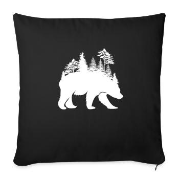Conception de la forêt Grizzly Bear pour les amoureux de la nature - Housse de coussin décorative 45 x 45 cm - noir - Devant