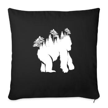 Conception de forêt de gorilles pour les amoureux de la nature - Housse de coussin décorative 45 x 45 cm - noir - Devant