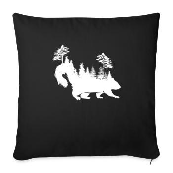 Conception de forêt d'écureuil pour les amoureux de la nature - Housse de coussin décorative 45 x 45 cm - noir - Devant
