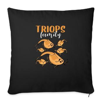Triops family design for pet Triops fans - Sofa pillowcase 17,3'' x 17,3'' (45 x 45 cm) - black - Front