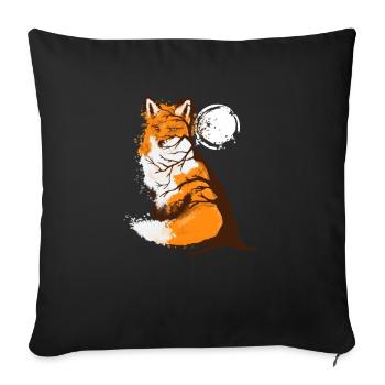 Conception d'automne de renard roux pour les amoureux de la faune - Housse de coussin décorative 45 x 45 cm - noir - Devant