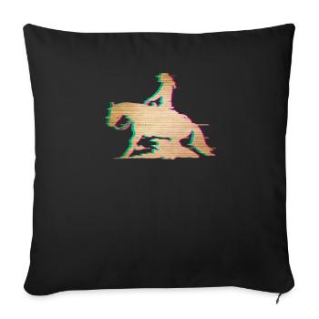 Western Riding Reining Rider Horse Love Gift - Sofa pillowcase 17,3'' x 17,3'' (45 x 45 cm) - black - Front