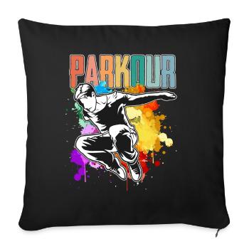 Parkour - Sofa pillowcase 17,3'' x 17,3'' (45 x 45 cm) - black - Front