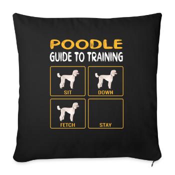 Poodle Guide To Training Dog Obedience - Sofa pillowcase 17,3'' x 17,3'' (45 x 45 cm) - black - Front