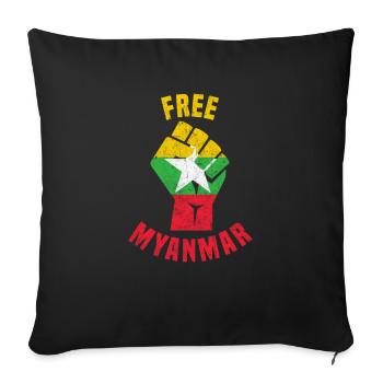 Myanmar - Fist - Free Myanmar - Sofakissenbezug 45 x 45 cm - Schwarz - Vorne
