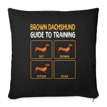 Brown Dackel Guide To Training Dog Obedience - Sofakissenbezug 45 x 45 cm - Schwarz - Vorne