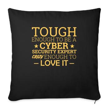 « Expert en cybersécurité fou | Hacker » - Housse de coussin décorative 45 x 45 cm - noir - Devant