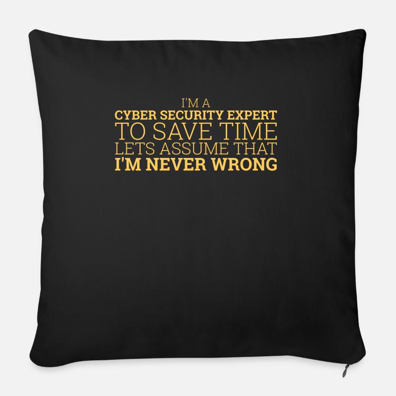 "Cyber Security Expert Time | Hacker" - Sofa pillowcase 17,3'' x 17,3'' (45 x 45 cm) - black