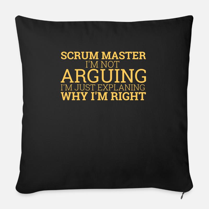 "Scrum Master Arguing | "Scrum Master"" - Sofakissenbezug 45 x 45 cm - Schwarz