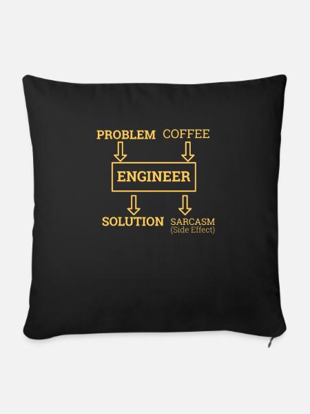 "Engineer Sarcasm | Ingenieur" - Sofakissenbezug 45 x 45 cm - Schwarz