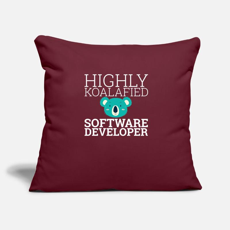 « Software Developer Koalafied | Programmeur » Housse de coussin décorative 45 x 45 cm