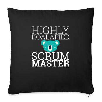 "Scrum Master Koalafied | "Scrum Master"" - Sofakissenbezug 45 x 45 cm - Schwarz - Vorne