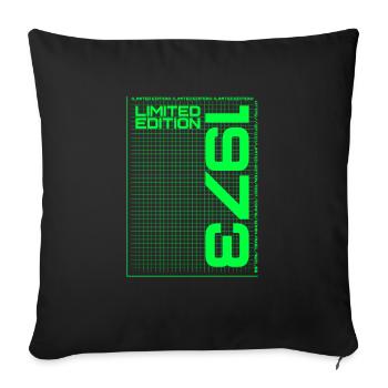 Limited Edition Grid 1973 - Birthday - Sofa pillowcase 17,3'' x 17,3'' (45 x 45 cm) - black - Front