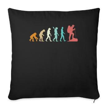 Evolution Hiking Mountain - Sofa pillowcase 17,3'' x 17,3'' (45 x 45 cm) - black - Front