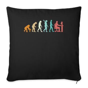 Evolution Programmeur Codeur Gamer Développeur Geek - Housse de coussin décorative 45 x 45 cm - noir - Devant