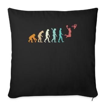 Evolution Of Basketball - Sofa pillowcase 17,3'' x 17,3'' (45 x 45 cm) - black - Front