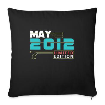 May 2012 - Birthday in May - Sofa pillowcase 17,3'' x 17,3'' (45 x 45 cm) - black - Front