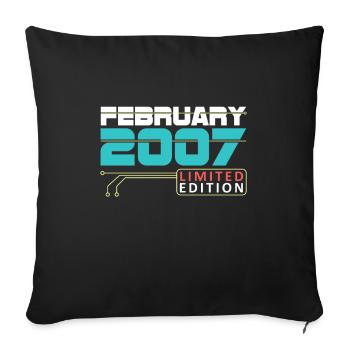 February 2007 - Birthday in February - Sofa pillowcase 17,3'' x 17,3'' (45 x 45 cm) - black - Front