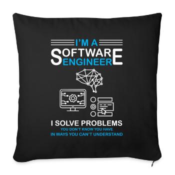 I'm a Software Engineer Software Developer - Sofa pillowcase 17,3'' x 17,3'' (45 x 45 cm) - black - Front