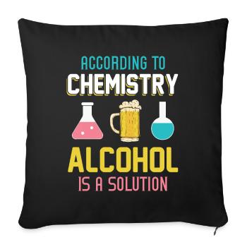 Selon la chimie, l’alcool est une solution - Housse de coussin décorative 45 x 45 cm - noir - Devant