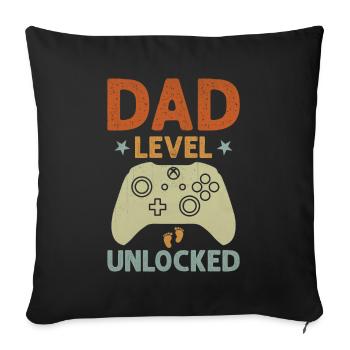 Annonce de grossesse déverrouillée au niveau papa - Housse de coussin décorative 45 x 45 cm - noir - Devant