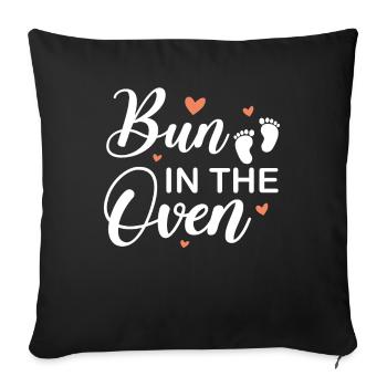 Bun in The Oven - Baby In Progress - Pregnant Wom - Sofa pillowcase 17,3'' x 17,3'' (45 x 45 cm) - black - Front