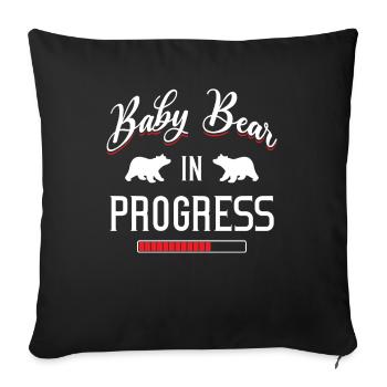 Baby Bear In Progress - Cute Nature Lover Pregnant - Sofakissenbezug 45 x 45 cm - Schwarz - Vorne