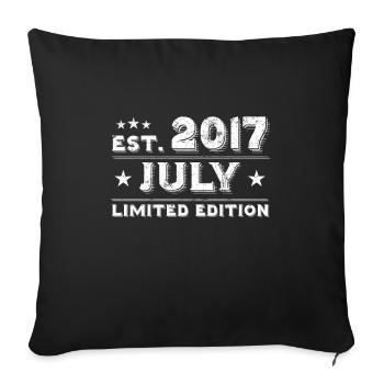 July 2017 - Birthday in July - Sofa pillowcase 17,3'' x 17,3'' (45 x 45 cm) - black - Front