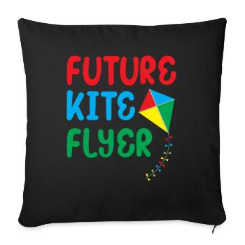 Future Kite Flyer - Sky Flying Children - Housse de coussin décorative 45 x 45 cm - noir - Devant