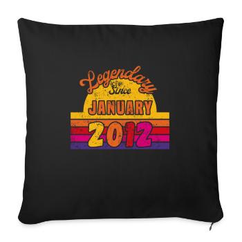 January 2012 - Birthday in January - Sofa pillowcase 17,3'' x 17,3'' (45 x 45 cm) - black - Front