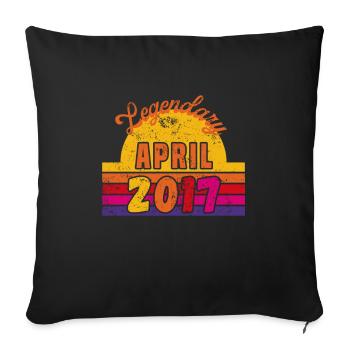 April 2017 - Birthday in April - Sofa pillowcase 17,3'' x 17,3'' (45 x 45 cm) - black - Front